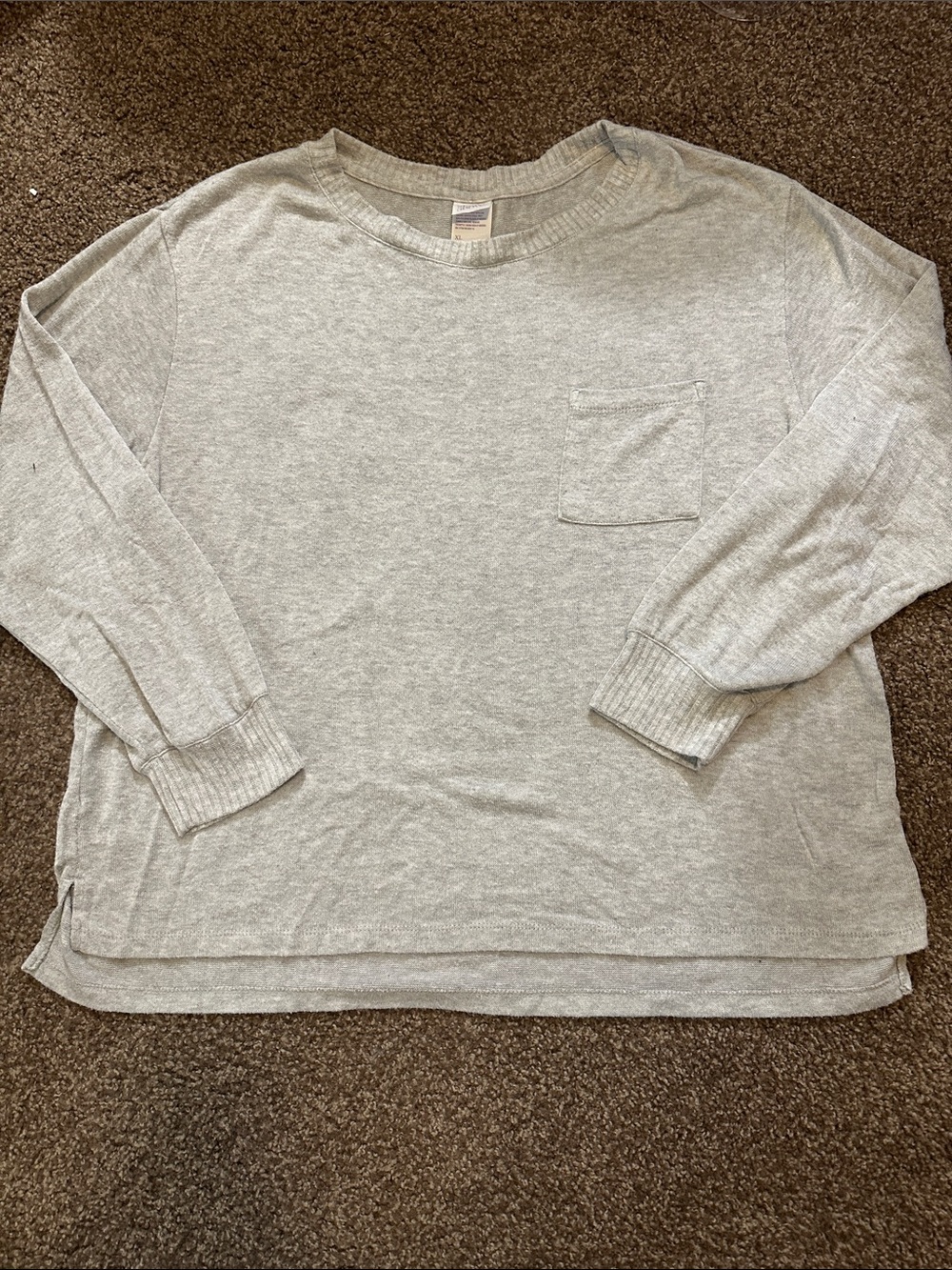 Stars Above Light Gray Long Sleeve Shirt, Size XL